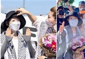 مبارز ژاپنی طرفدار فلسطین بعد از 20 سال با چفیه از زندان خارج شد