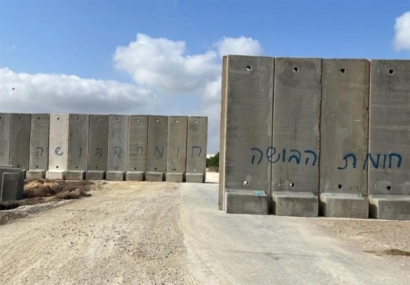 دیوار سیمانی اشغالگران صهیونیست در اطراف غزه از ترس مقاومت