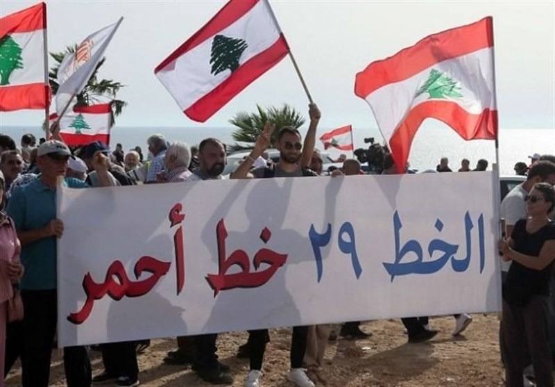 تجمع لبنانی‌ها در مرز با فلسطین اشغالی برای دفاع از حقوق دریایی