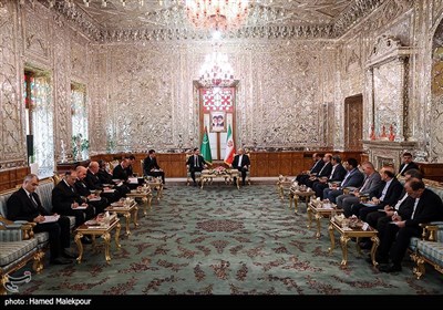 دیدار سردار بردی محمداف رئیس جمهور ترکمنستان با محمدباقر قالیباف رئیس مجلس شورای اسلامی