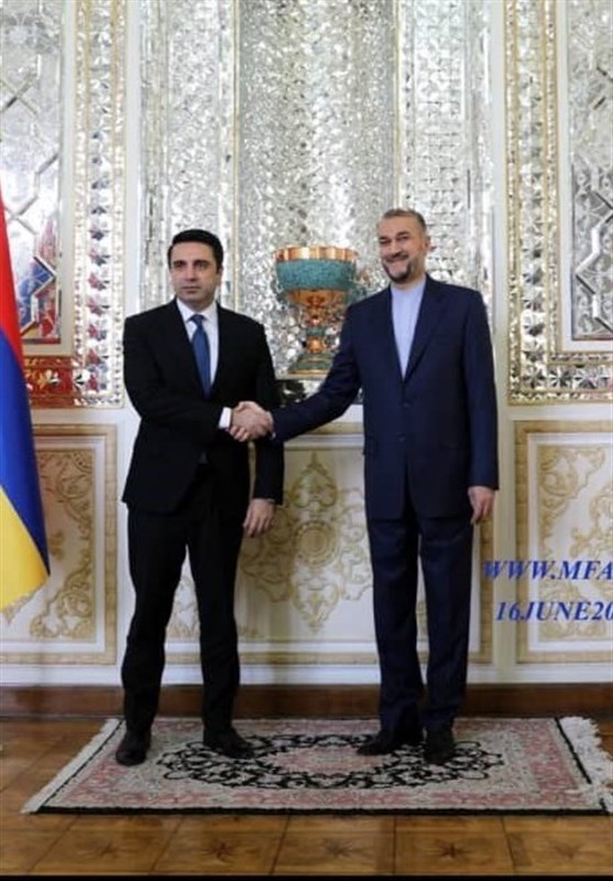 دیدار و گفت‌وگوی امیرعبداللهیان و رئیس مجلس جمهوری ارمنستان