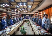 پخش سرود ملی در ابتدای نهمین همایش مدیران استانی خبرگزاری تسنیم - مشهد