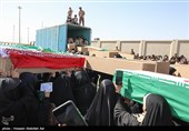 ورود پیکر 35 شهید تازه‌تفحص‌شده از مرز شلمچه