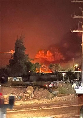 آتش سوزی در یک مرکز نظامی ارتش اسرائیل