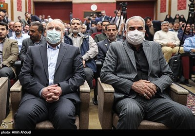 محمدباقر قالیباف رئیس مجلس و یوسف نوری وزیر آموزش و پرورش در کنگره معلمان انقلاب اسلامی