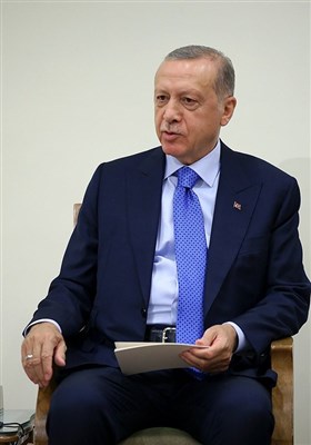  رجب طیب اردوغان رئیس‌جمهور ترکیه در مراسم دیدار با رهبر معظم انقلاب