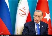 رجب طیب اردوغان رئیس جمهور ترکیه در کنفرانس خبری اجلاس سه جانبه  آستانه