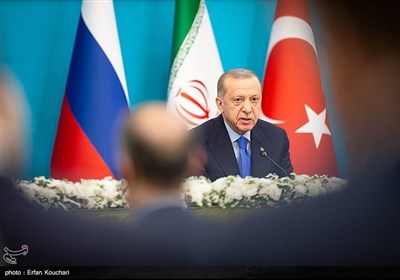 سخنرانی رجب طیب اردوغان رئیس جمهور ترکیه در کنفرانس خبری اجلاس سه جانبه آستانه