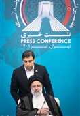 سید ابراهیم رئیسی رئیس جمهوری اسلامی ایران  در کنفرانس خبری اجلاس سه جانبه  آستانه