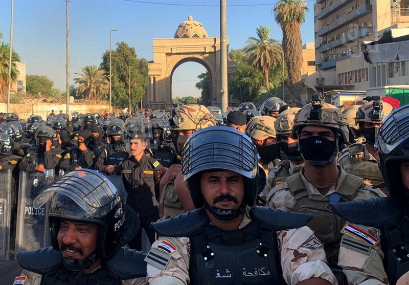 ورود معترضان وابسته به جریان صدر به منطقه امنیتی الخضراء بغداد