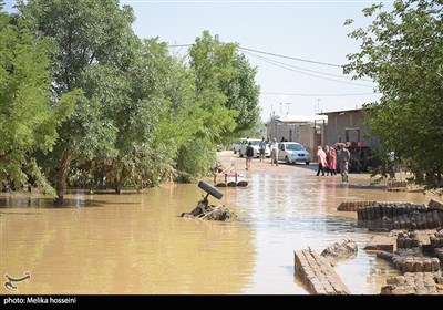 خسارات سیل در روستای آهنگران - استان مرکزی 