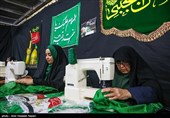 کارگاه دوخت ،بسته بندی لباس شیرخوارگان حسینی و چادر متبرک حضرت رقیه (س) در قزوین