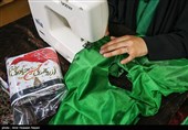 کارگاه دوخت ،بسته بندی لباس شیرخوارگان حسینی و چادر متبرک حضرت رقیه (س) در قزوین