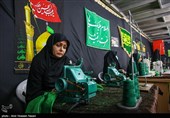 کارگاه دوخت ،بسته بندی لباس شیرخوارگان حسینی و چادر متبرک حضرت رقیه (س) در قزوین