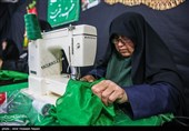 کارگاه دوخت ،بسته بندی لباس شیرخوارگان حسینی و چادر متبرک حضرت رقیه (س) در قزوین
