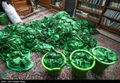 کارگاه دوخت ،بسته بندی لباس شیرخوارگان حسینی و چادر متبرک حضرت رقیه (س) در قزوین