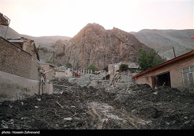 خسارت ناشی از سیل در روستای مزداران فیروزکوه