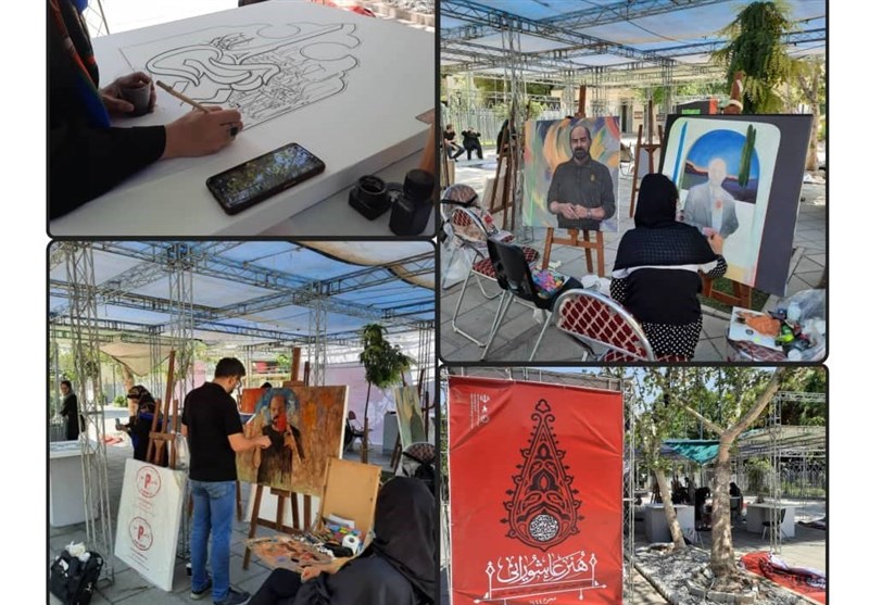 کارگاه نقاشی «هنر عاشورایی» در پهنه رودکی برپا شد