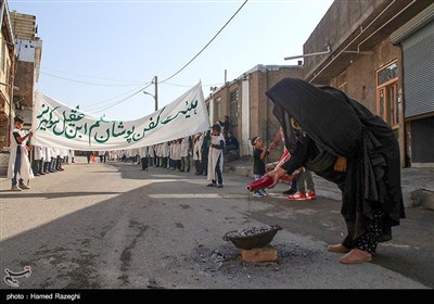 عزاداری ظهر عاشورای هییت کفن پوشان روستای سوکهریز شهرستان خرمدره 