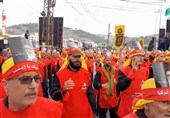 راهپیمایی حسینی در جنوب لبنان همزمان با چهل سالگی حزب الله