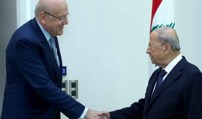 دیدار بی‌نتیجه میقاتی و عون برای تشکیل دولت لبنان
