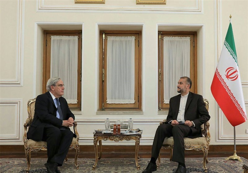 دیدار و خداحافظی سفیر فرانسه در ایران با امیرعبداللهیان