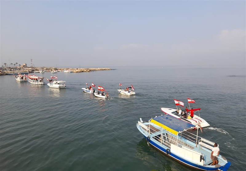 حرکت کاروان دریایی لبنان به سمت مرز فلسطین اشغالی