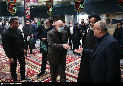 حضور محمدباقر قالیباف رئیس مجلس شورای اسلامی در مجلس ترحیم آیت الله ناصری