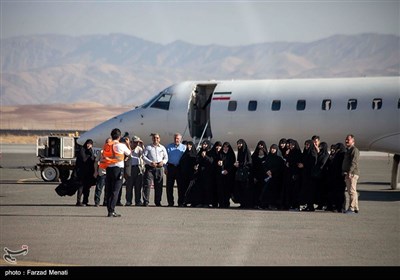 اعزام نخستین کاروان هوایی زوار کربلا از فرودگاه کرمانشاه