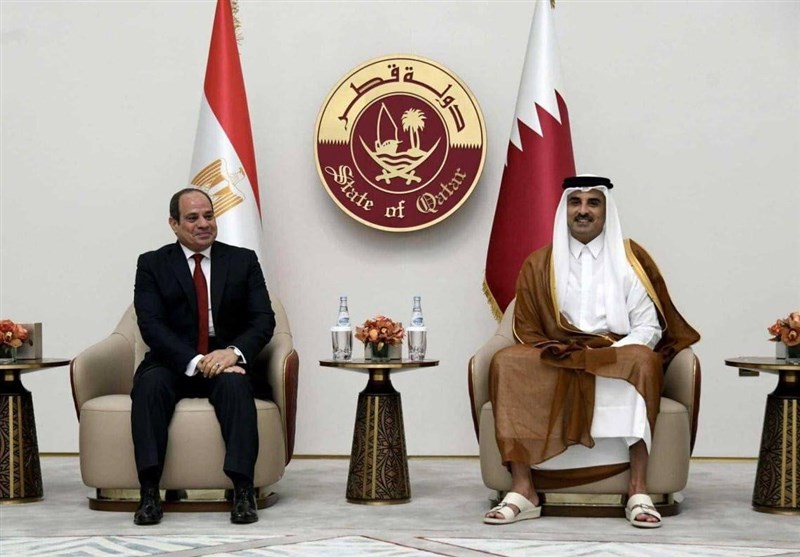 دیدار عبدالفتاح السیسی با امیر قطر در دوحه