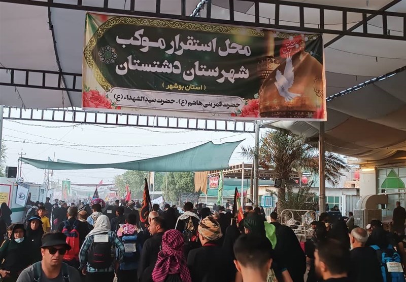 53 موکب استان بوشهر به زائران اربعین حسینی در عراق خدمات‌رسانی می‌کنند +تصویر