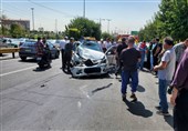 وقوع تصادف زنجیره‌ای در بزرگراه اشرفی اصفهانی/ 8 نفر مصدوم شدند + عکس