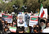 برگزاری راهپیمایی با شکوه نیروهای مسلح و هیئات مذهبی منطقه کاشان + تصویر
