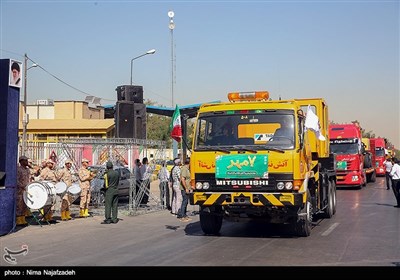 مراسم رژه ناوگان خودرویی آتشنشانی مشهد- عکس استانها تسنیم