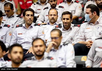آئین گرامیداشت روز آتش نشان در سالن 12 هزار نفری ورزشگاه آزادی تهران 