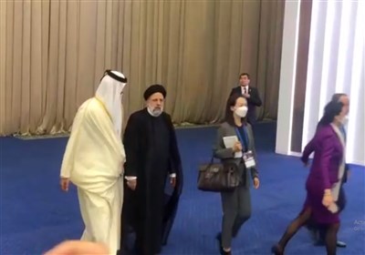  گفتگوی خصوصی رئیس‌جمهور و امیر قطر در حاشیه اجلاس "سیکا" 
