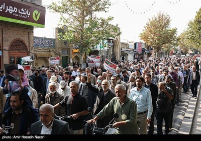 راهپیمایی سراسری در محکومیت حمله تروریستی در حرم احمد بن موسی شاهچراغ(ع) - قزوین