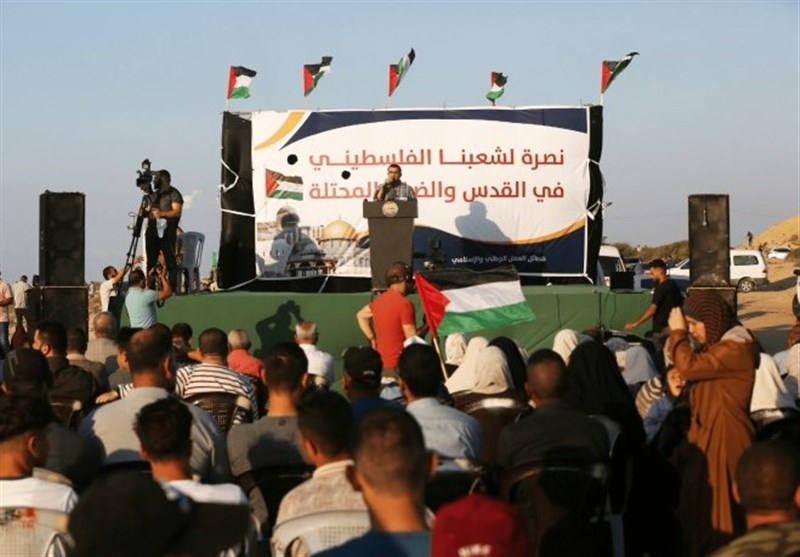 راهپیمایی مردم غزه در حمایت از قدس و کرانه باختری