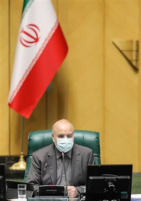  محمدباقر قالیباف رئیس مجلس شورای اسلامی در صحن علنی مجلس