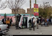 واژگونی خودروی آمبولانس در کرمان حادثه آفرید + تصاویر