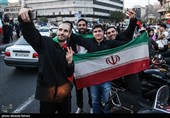 جشن پیروزی تیم ملی درخیابان های تهران 