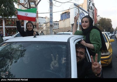 شادی مردم در پی برد ایران مقابل ولز - قم
