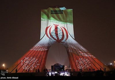 ویدئو مپینگ و نور افشانی برج آزادی به مناسبت پیروزی تیم ملی در مقابل تیم ولز 