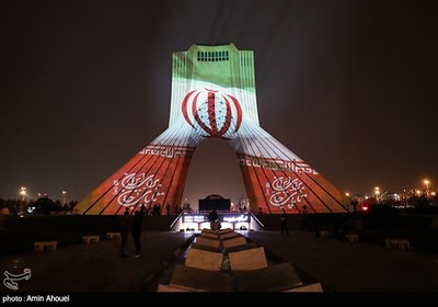 ویدئو مپینگ و نور افشانی برج آزادی به مناسبت پیروزی تیم ملی در مقابل تیم ولز 