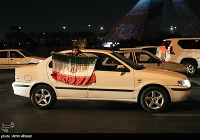 ویدئو مپینگ و نور افشانی برج آزادی به مناسبت پیروزی تیم ملی در مقابل تیم ولز 
