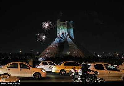 ویدئو مپینگ و نور افشانی برج آزادی به مناسبت پیروزی تیم ملی در مقابل تیم ولز 