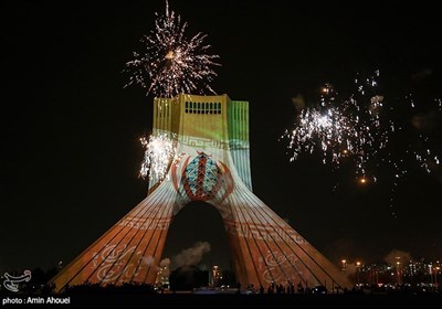ویدئو مپینگ و نور افشانی برج آزادی به مناسبت پیروزی تیم ملی در مقابل تیم ولز 