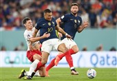 جام جهانی قطر| پایان نیمه نخست بازی فرانسه - دانمارک با تساوی