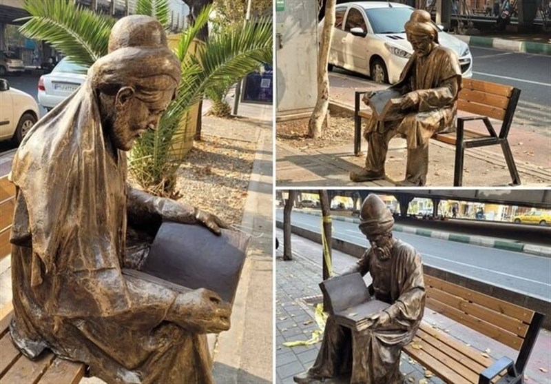 نصب 7 مجسمه از مشاهیر ایرانی در خیابان کریم‌خان زند + عکس