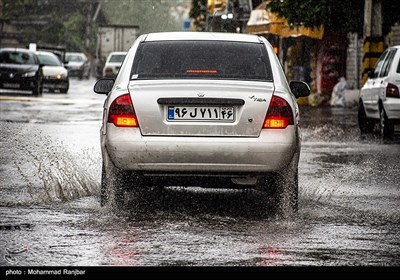 بارش باران در رشت 